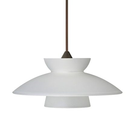 Besa Lighting Trilo 7 Cord Pendant, Frost, Bronze Finish, 1x50W Halogen 1XT-271825-BR